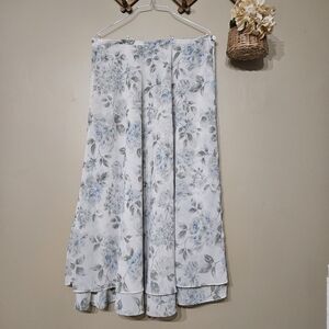 Express Marque Déposée Floral Polyester Maxi Skirt • Size Large Vintage 90s